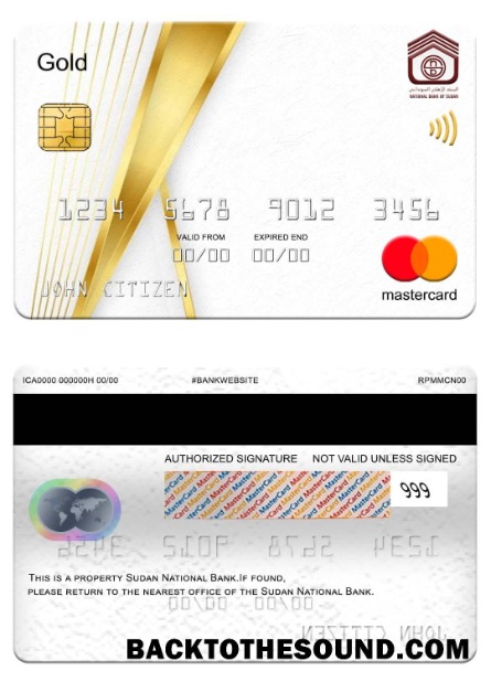 Λήψη Σουδάν εθνικός Τράπεζα Mastercard gold Δείγμα προεπισκόπηση