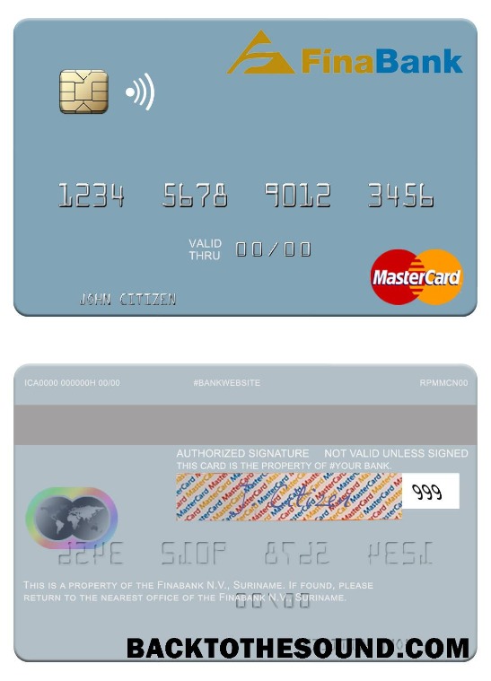 Λήψη Σουρινάμ Finabank N.V. Mastercard Δείγμα δείγμα