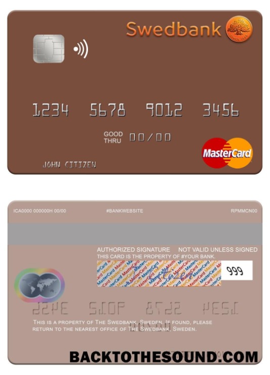 Λήψη Σουηδία Swedbank Mastercard Δείγμα σχεδιασμό