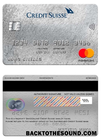 Λήψη Ελβετία Πίστωση Suisse Τράπεζα Mastercard Δείγμα πρότυπο