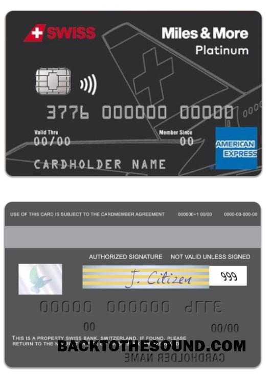 Λήψη Ελβετία SWISS Τράπεζα Miles & More platinum american express Κάρτα Δείγμα προεπισκόπηση
