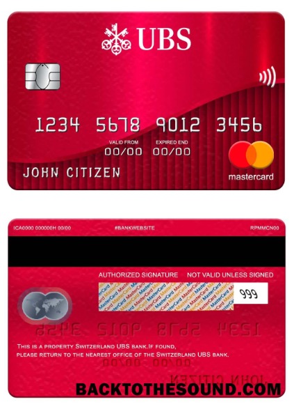 Λήψη Ελβετία UBS Τράπεζα Mastercard Δείγμα πρότυπο