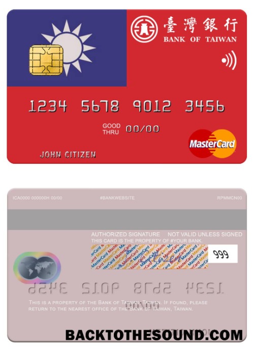 Λήψη Ταϊβάν Τράπεζα of Ταϊβάν Mastercard Δείγμα σχεδιασμό