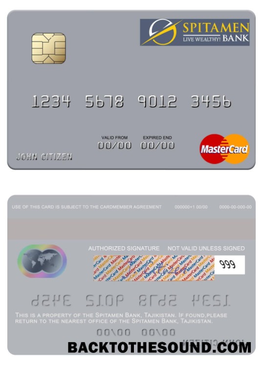 Λήψη Τατζικιστάν Spitamen Τράπεζα Mastercard Δείγμα προεπισκόπηση