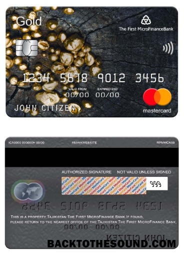 Λήψη Τατζικιστάν The First MicroFinance (FMFB) Τράπεζα Mastercard gold Δείγμα δείγμα