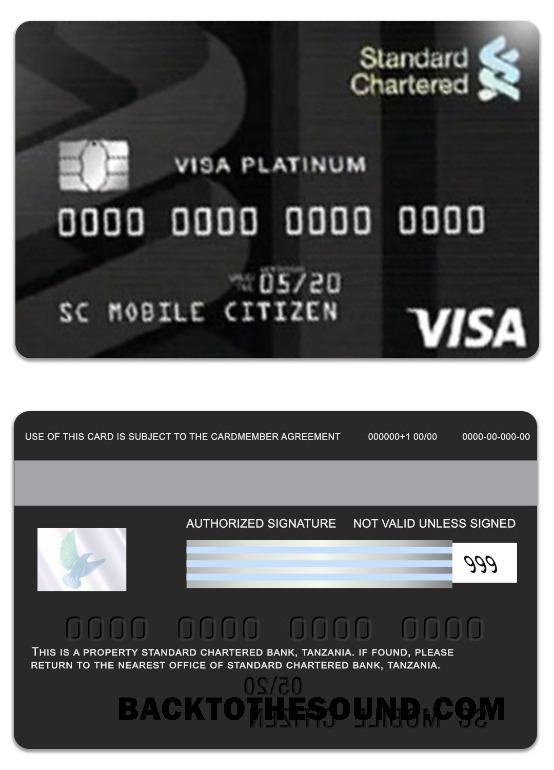 Λήψη Τανζανία στάνταρ Chartered Τράπεζα Βίζα platinum Πίστωση Κάρτα Δείγμα δείγμα