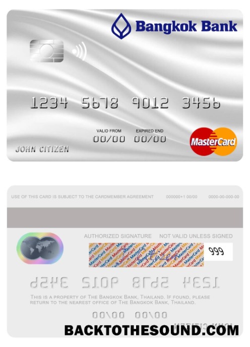 Λήψη Ταϊλάνδη Bangkok Τράπεζα Mastercard Δείγμα πρότυπο