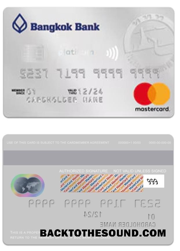 Λήψη Ταϊλάνδη Bangkok Τράπεζα platinum Ταξίδι Mastercard Δείγμα προσχέδιο