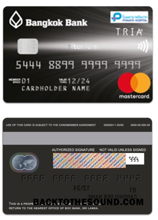 Λήψη Ταϊλάνδη Bangkok Τράπεζα titanium Mastercard Δείγμα σχεδιασμό