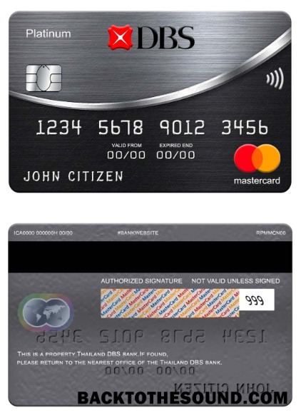 Λήψη Ταϊλάνδη DBS Τράπεζα Mastercard platinum Δείγμα προεπισκόπηση
