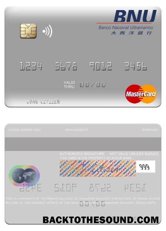 Λήψη Timor Leste Banco Nacional Ultramarino building Mastercard Δείγμα δείγμα