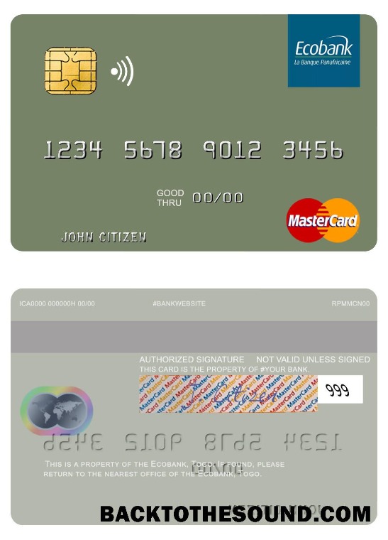 Λήψη Τόγκο Ecobank Mastercard Δείγμα πρότυπο