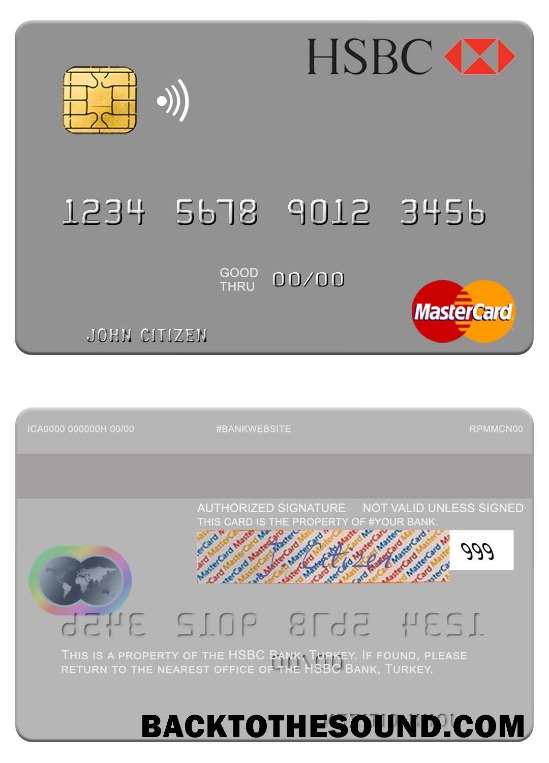 Λήψη Τουρκία HSBC Τράπεζα Mastercard Δείγμα προσχέδιο