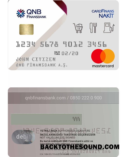 Λήψη Τουρκία QNB Finansbank Mastercard Δείγμα προσχέδιο