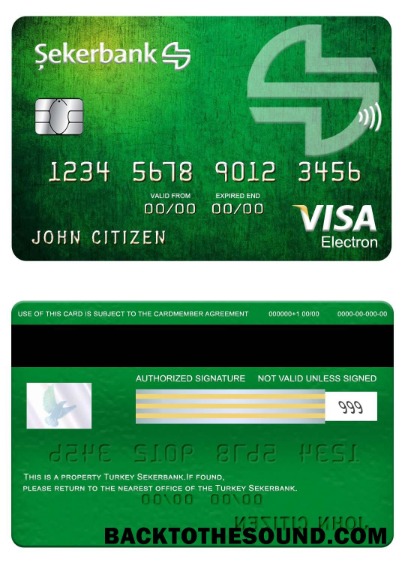 Λήψη Τουρκία Sekerbank Βίζα electron Κάρτα Δείγμα δείγμα