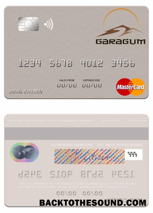 Λήψη Τουρκμενιστάν Garagum IJSB Mastercard Δείγμα προσχέδιο