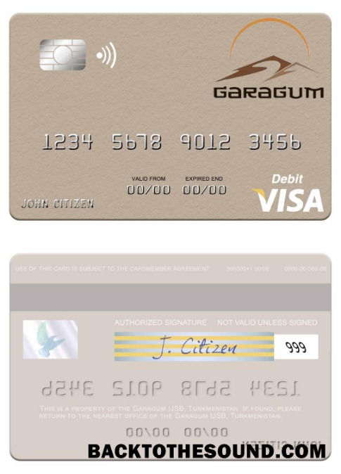 Λήψη Τουρκμενιστάν Garagum IJSB Βίζα Χρέωση Κάρτα Δείγμα προεπισκόπηση