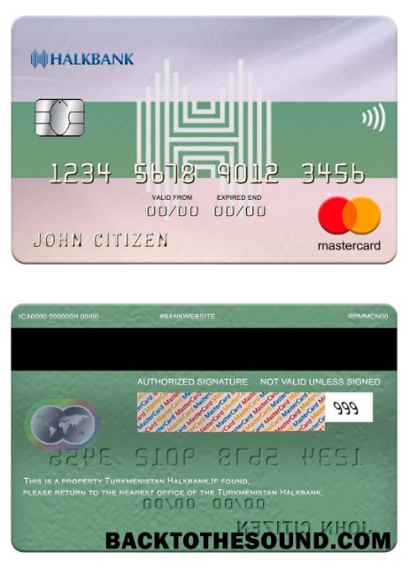 Λήψη Τουρκμενιστάν Halkbank Mastercard Δείγμα σχεδιασμό