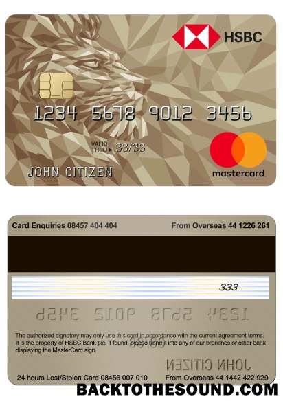 Λήψη Ηνωμένο Βασίλειο HSBC Gold Mastercard Πίστωση Κάρτα Δείγμα δείγμα