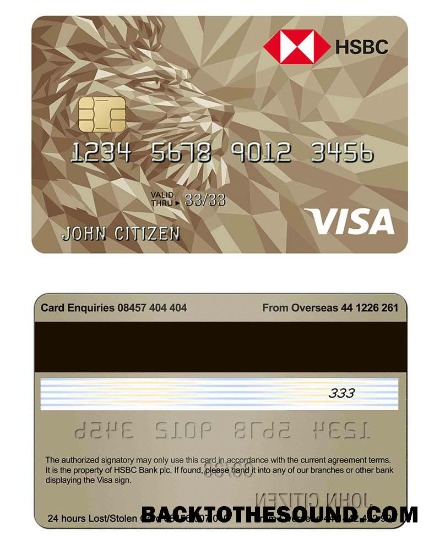Λήψη Ηνωμένο Βασίλειο HSBC Βίζα Gold Πίστωση Κάρτα Δείγμα προσχέδιο