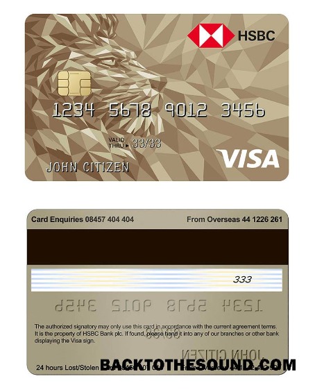 Λήψη Ηνωμένο Βασίλειο HSBC Τράπεζα Βίζα gold Πίστωση Κάρτα Δείγμα σχεδιασμό