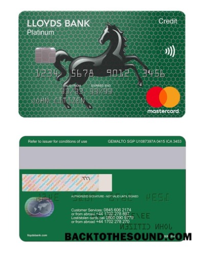 Λήψη Ηνωμένο Βασίλειο Lloyds Πίστωση Κάρτα Mastercard Δείγμα δείγμα