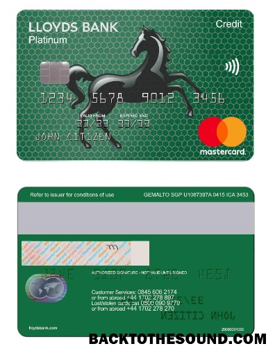 Λήψη Ηνωμένο Βασίλειο Lloyds Τράπεζα Mastercard Πίστωση Κάρτα Δείγμα πρότυπο