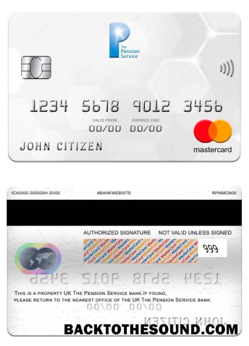 Λήψη Ηνωμένο Βασίλειο The Pension Υπηρεσία Τράπεζα Mastercard Δείγμα σχεδιασμό