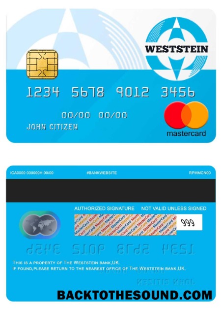 Λήψη Ηνωμένο Βασίλειο Weststein Τράπεζα Mastercard Δείγμα προσχέδιο