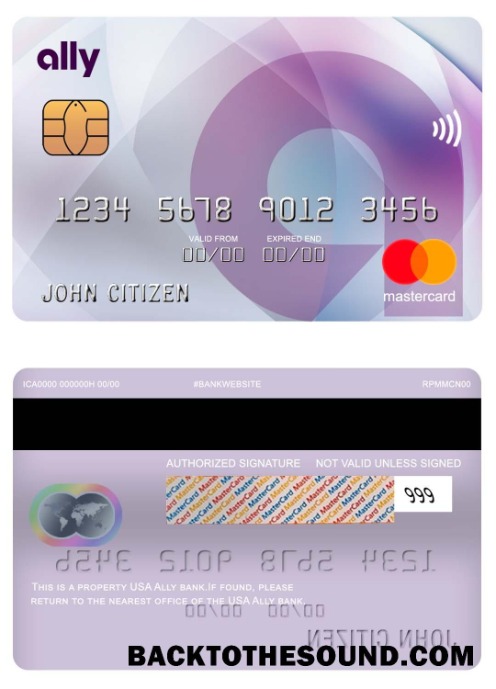 Λήψη ΗΠΑ Ally Τράπεζα Mastercard Δείγμα προσχέδιο