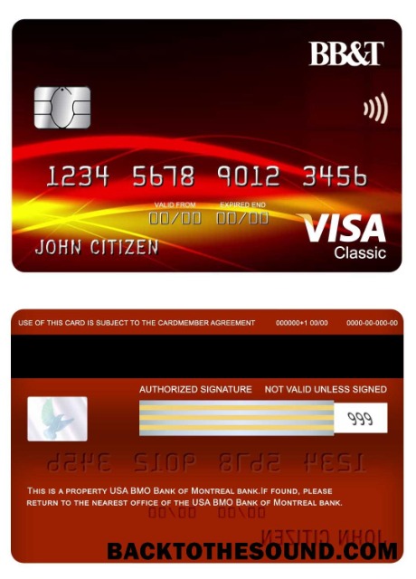 Λήψη ΗΠΑ BB&T Corp. Τράπεζα Βίζα classic Κάρτα Δείγμα προσχέδιο