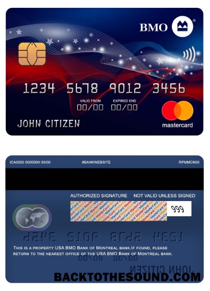 Λήψη ΗΠΑ BMO Τράπεζα of Montreal Τράπεζα Mastercard Δείγμα προσχέδιο