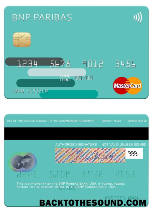 Λήψη ΗΠΑ BNP Paribas Τράπεζα Mastercard Δείγμα προεπισκόπηση