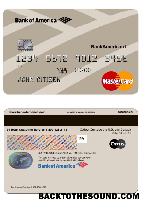 Λήψη ΗΠΑ Τράπεζα of Αμερική Mastercard Δείγμα πρότυπο