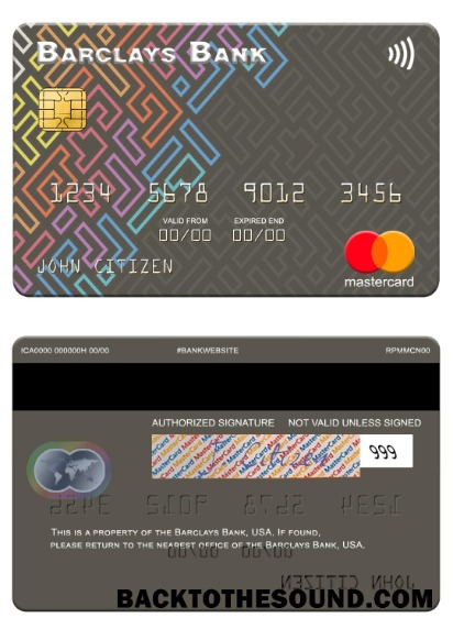 Λήψη ΗΠΑ Barclays Τράπεζα Mastercard Δείγμα προεπισκόπηση