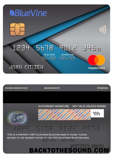 Λήψη ΗΠΑ California BlueVine Τράπεζα Mastercard Δείγμα προεπισκόπηση