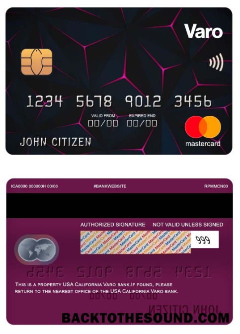 Λήψη ΗΠΑ California Varo Τράπεζα Mastercard Δείγμα σχεδιασμό