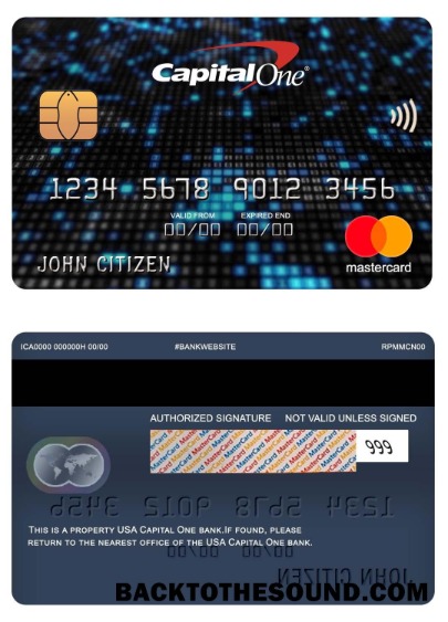 Λήψη ΗΠΑ Capital One Τράπεζα Mastercard Δείγμα δείγμα