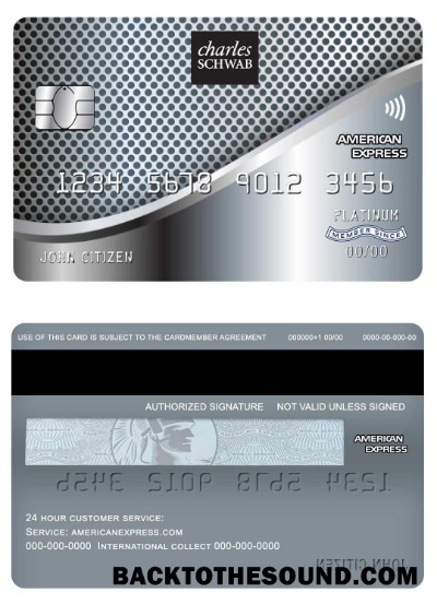 Λήψη ΗΠΑ Charles Schwab & Co Τράπεζα american express Πίστωση Κάρτα Δείγμα σχεδιασμό