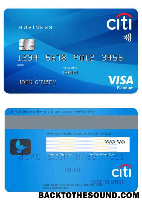 Λήψη ΗΠΑ Citibank Βίζα platinum Κάρτα Δείγμα δείγμα