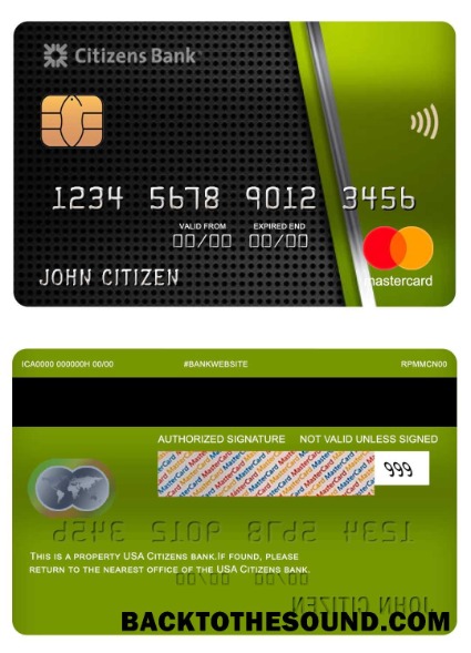 Λήψη ΗΠΑ Citizens Τράπεζα Mastercard Δείγμα σχεδιασμό
