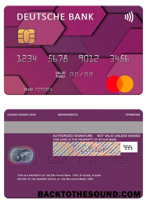 Λήψη ΗΠΑ Deutsche Τράπεζα Mastercard Δείγμα προσχέδιο