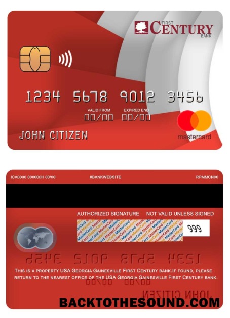 Λήψη ΗΠΑ Γεωργία Gainesville First Century Τράπεζα Mastercard Δείγμα προσχέδιο