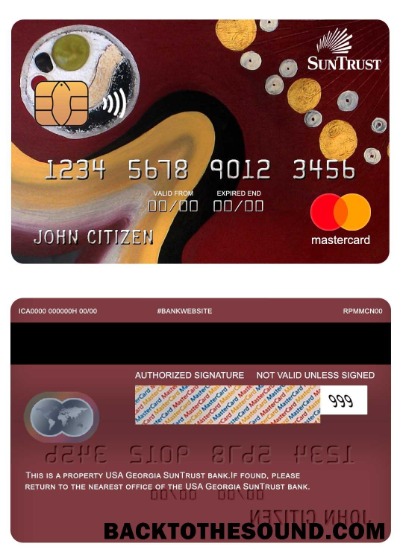 Λήψη ΗΠΑ Γεωργία SunTrust Τράπεζα Mastercard Δείγμα προσχέδιο