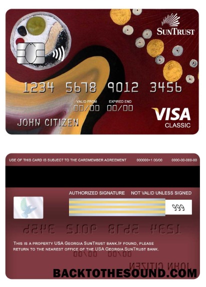 Λήψη ΗΠΑ Γεωργία SunTrust Τράπεζα Βίζα classic Κάρτα Δείγμα προσχέδιο