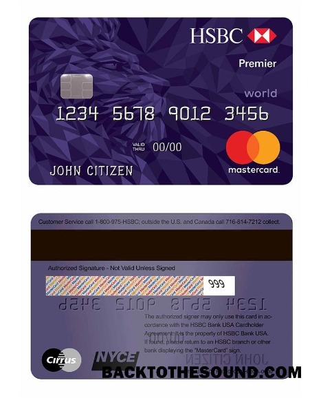 Λήψη ΗΠΑ HSBC Mastercard Πίστωση Κάρτα Δείγμα δείγμα