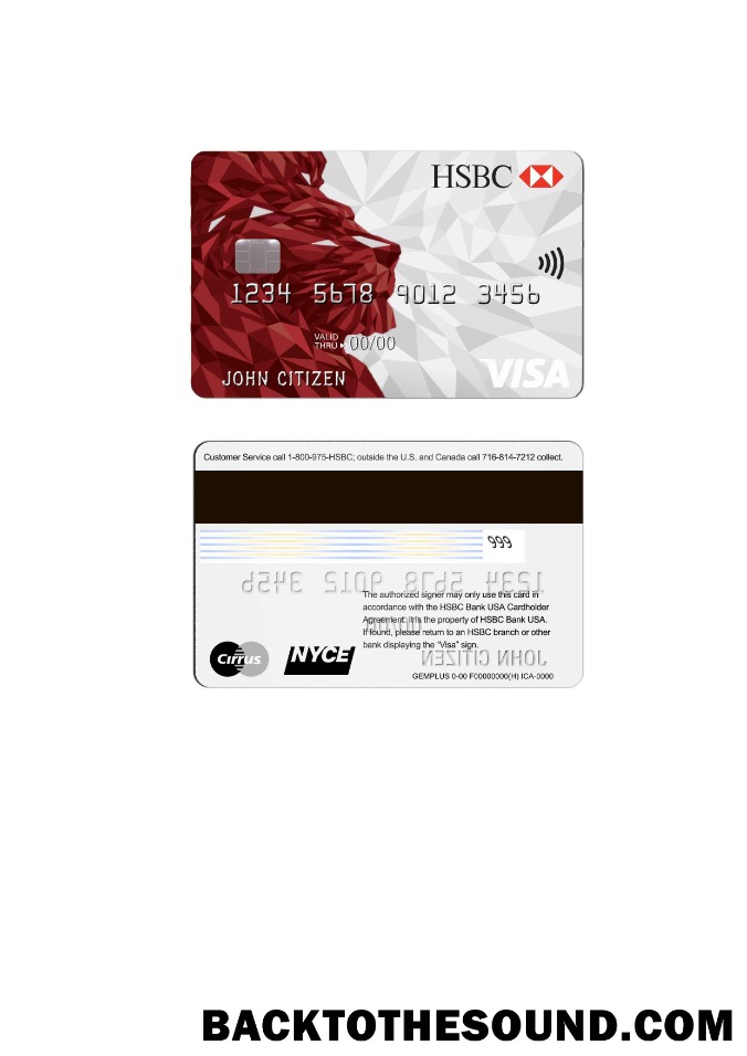 Λήψη ΗΠΑ HSBC Βίζα Πίστωση Κάρτα Δείγμα προσχέδιο