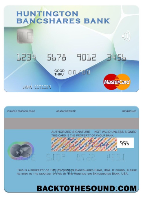 Λήψη ΗΠΑ Huntington Bancshares Τράπεζα Mastercard Δείγμα πρότυπο