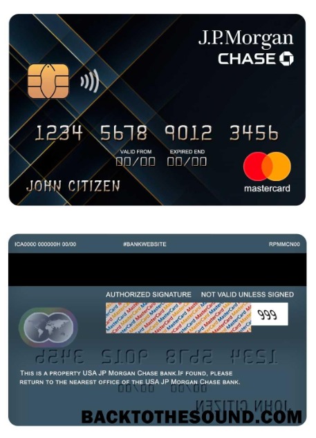 Λήψη ΗΠΑ JP Morgan Chase Τράπεζα Mastercard Δείγμα προσχέδιο
