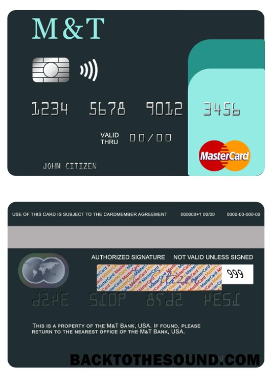Λήψη ΗΠΑ M&T Τράπεζα Mastercard Δείγμα πρότυπο